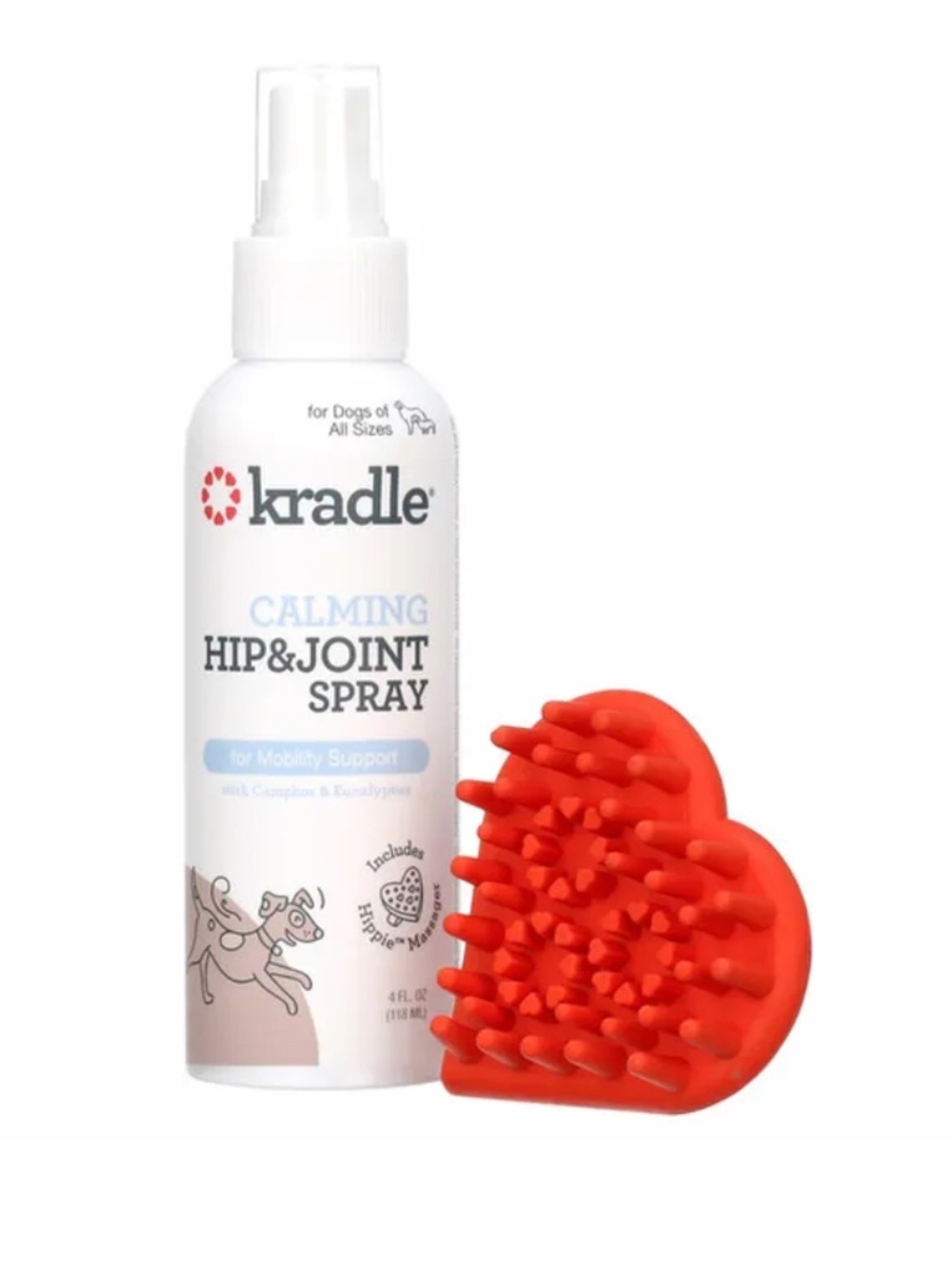 Kradle Calming Hip & Joint Spray with Hippie Applicator & Dog Mobility Support